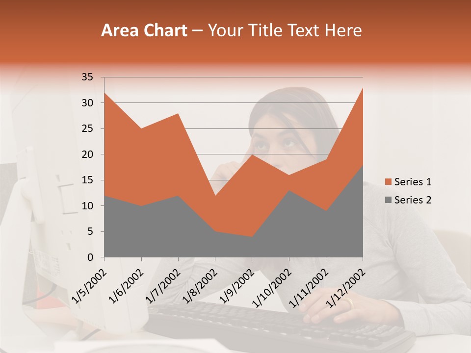 Woman Officeinterior Business PowerPoint Template