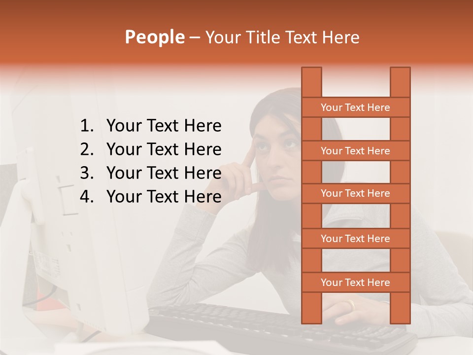 Woman Officeinterior Business PowerPoint Template
