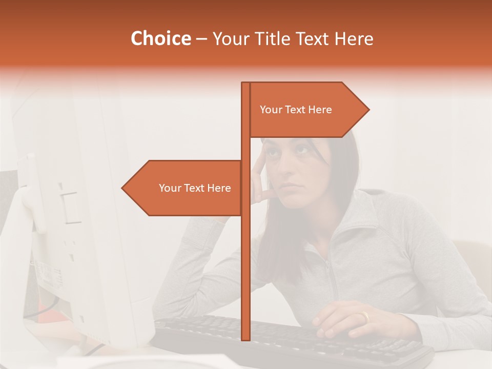 Woman Officeinterior Business PowerPoint Template