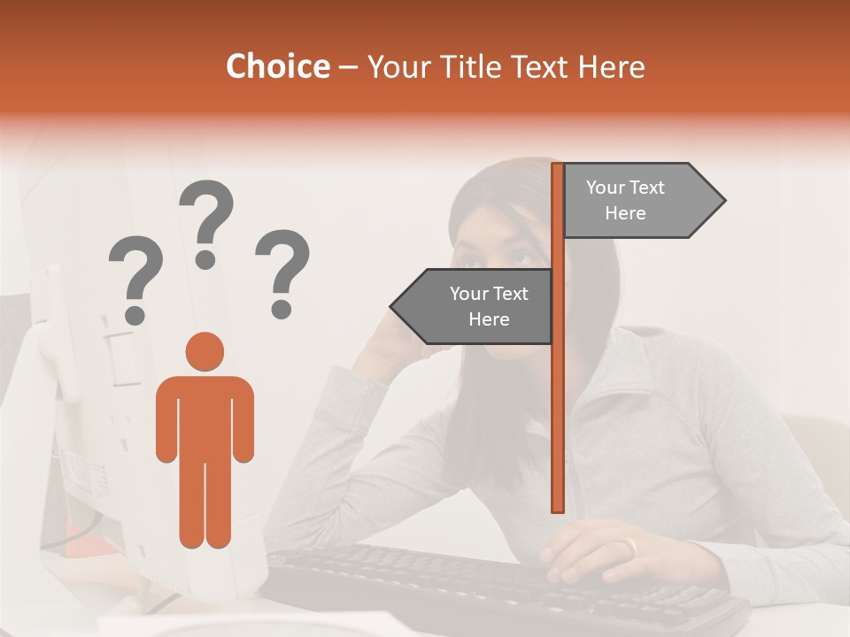 Woman Officeinterior Business PowerPoint Template
