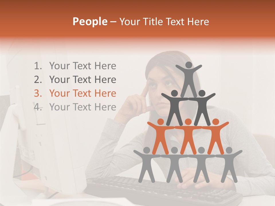 Woman Officeinterior Business PowerPoint Template