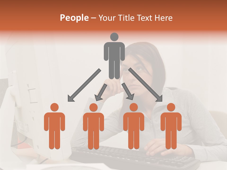 Woman Officeinterior Business PowerPoint Template