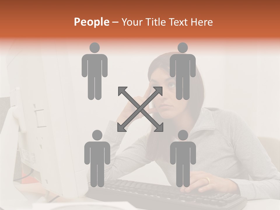 Woman Officeinterior Business PowerPoint Template