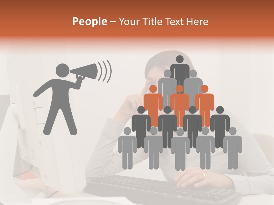 Woman Officeinterior Business PowerPoint Template