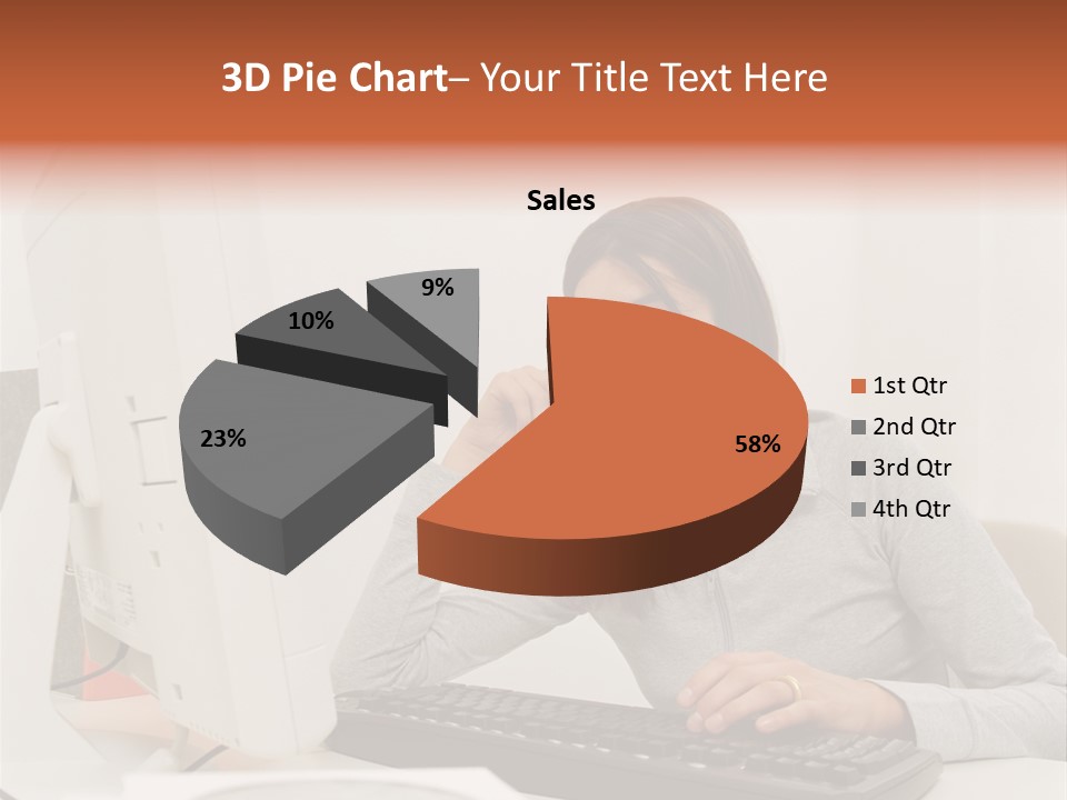 Woman Officeinterior Business PowerPoint Template