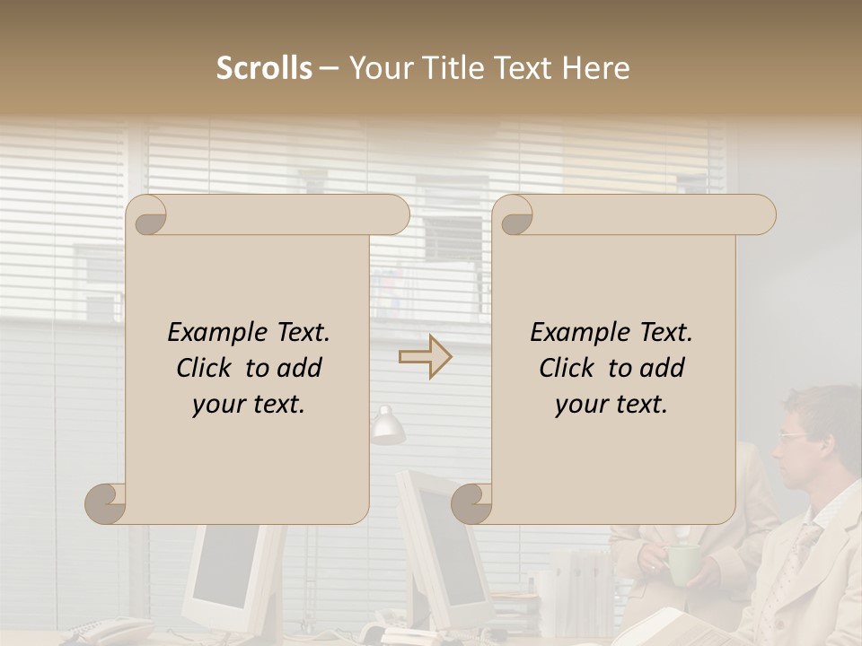 Document Working Personalcomputer PowerPoint Template