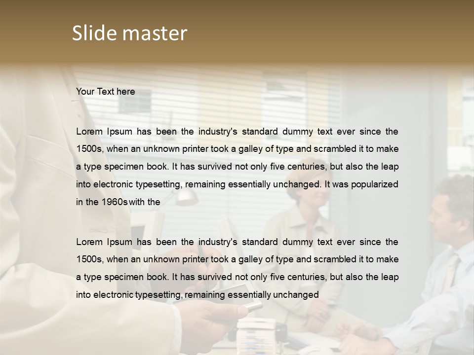 Matureman Royaltyfree Desk PowerPoint Template