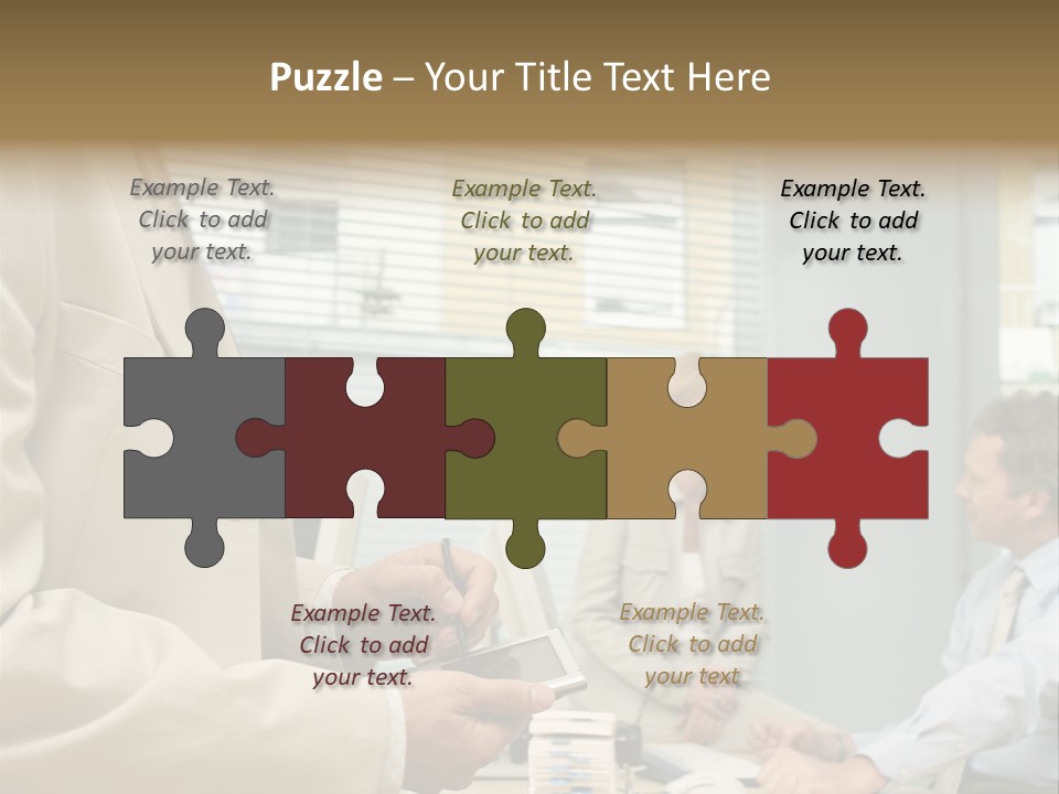 Matureman Royaltyfree Desk PowerPoint Template