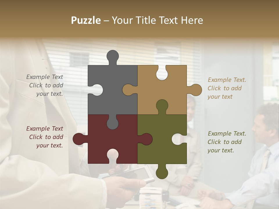 Matureman Royaltyfree Desk PowerPoint Template