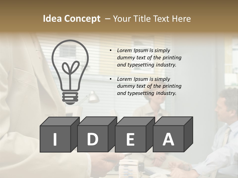 Matureman Royaltyfree Desk PowerPoint Template