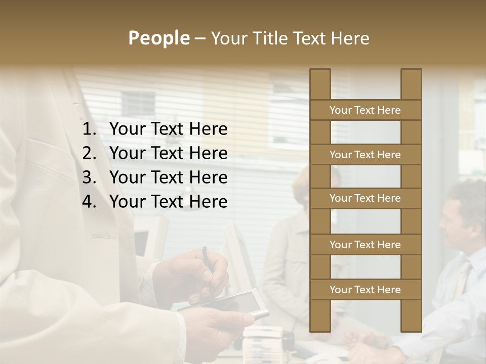 Matureman Royaltyfree Desk PowerPoint Template