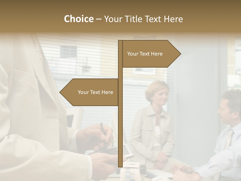 Matureman Royaltyfree Desk PowerPoint Template