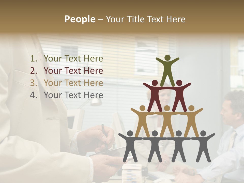 Matureman Royaltyfree Desk PowerPoint Template