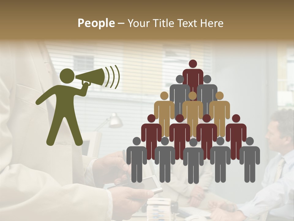 Matureman Royaltyfree Desk PowerPoint Template