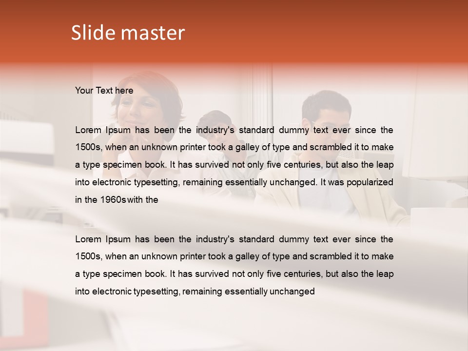 Working Reading Stockphotograph PowerPoint Template