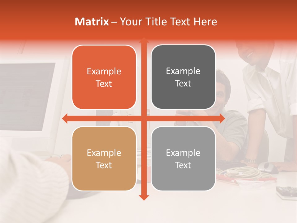 Smiling Colleague Working PowerPoint Template