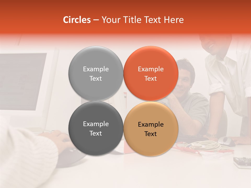 Smiling Colleague Working PowerPoint Template