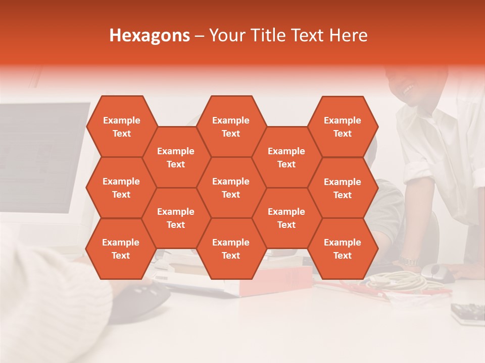 Smiling Colleague Working PowerPoint Template