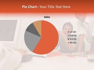 Smiling Colleague Working PowerPoint Template