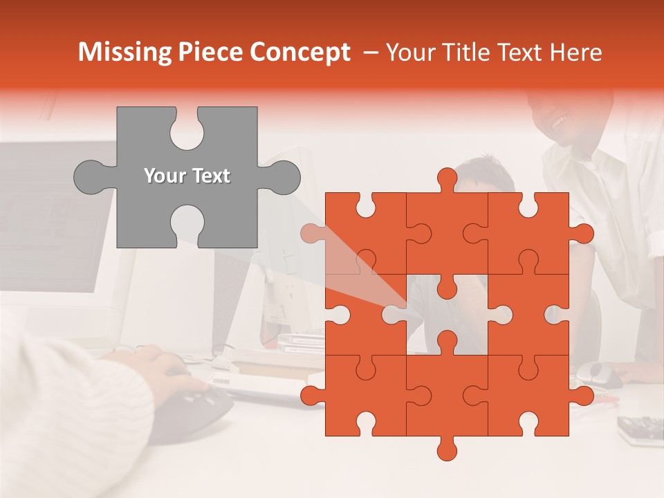 Smiling Colleague Working PowerPoint Template