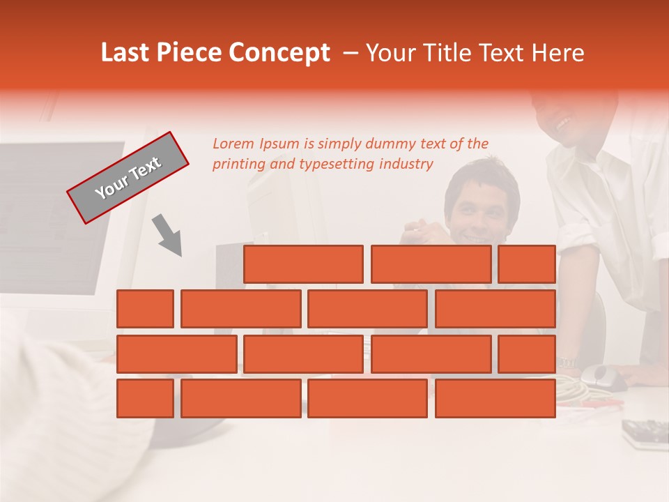 Smiling Colleague Working PowerPoint Template