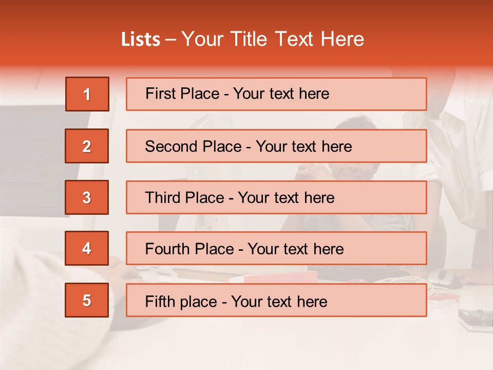 Smiling Colleague Working PowerPoint Template