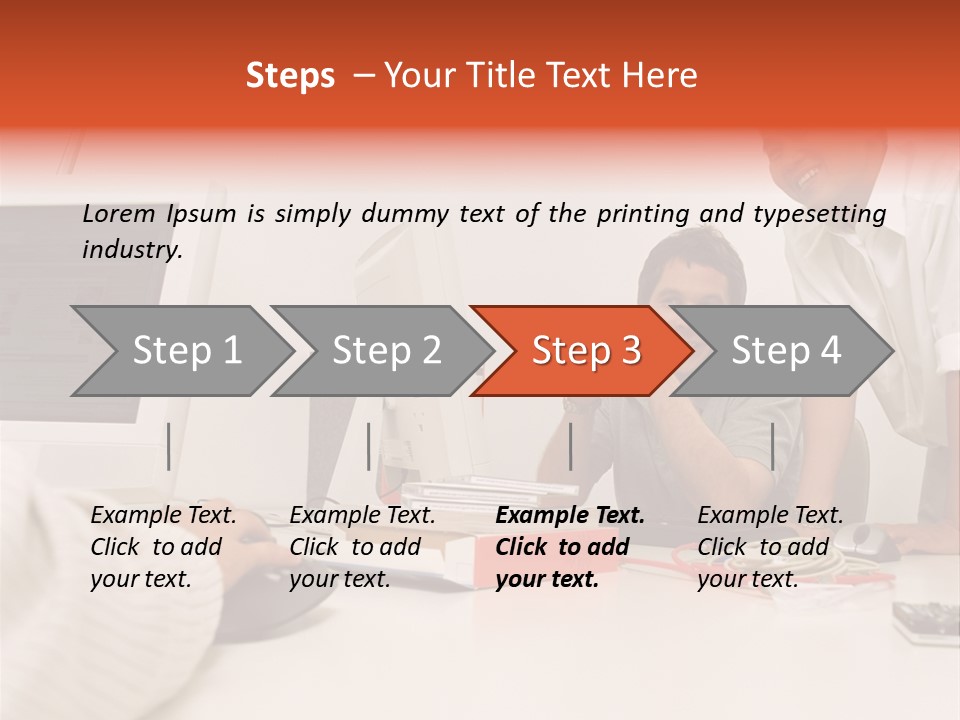Smiling Colleague Working PowerPoint Template