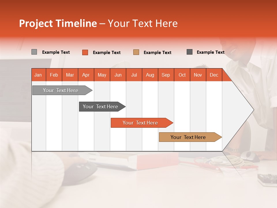 Smiling Colleague Working PowerPoint Template