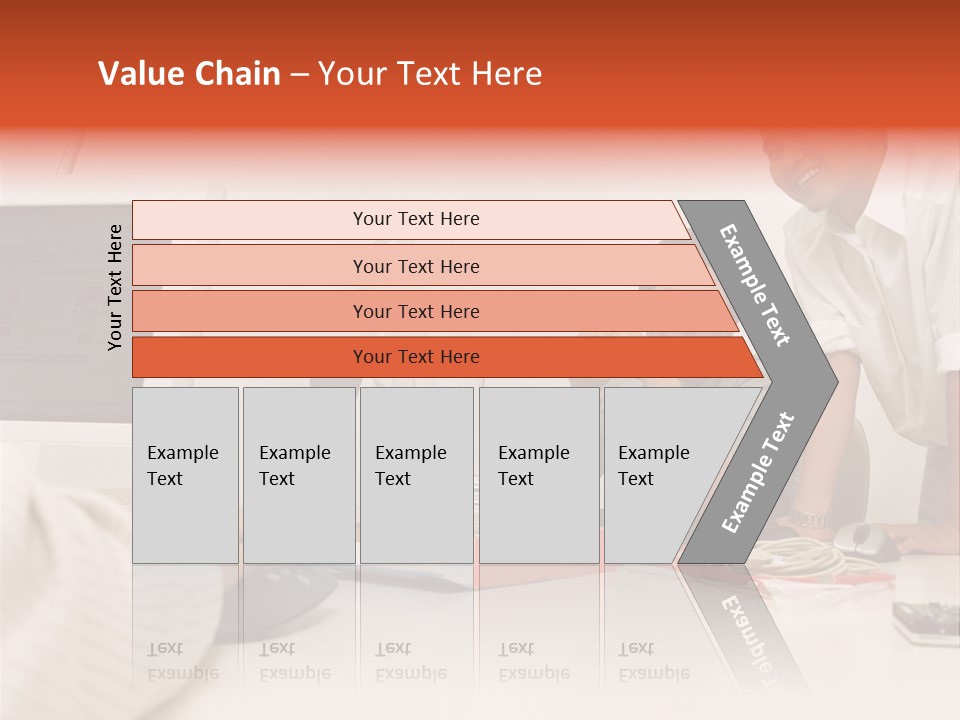 Smiling Colleague Working PowerPoint Template