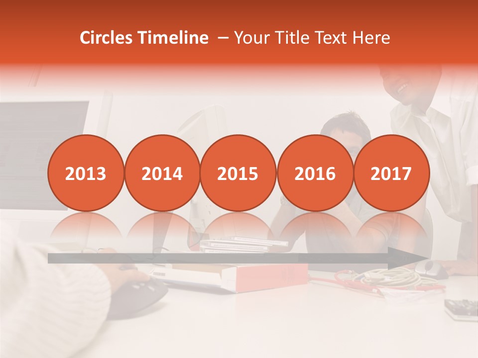 Smiling Colleague Working PowerPoint Template