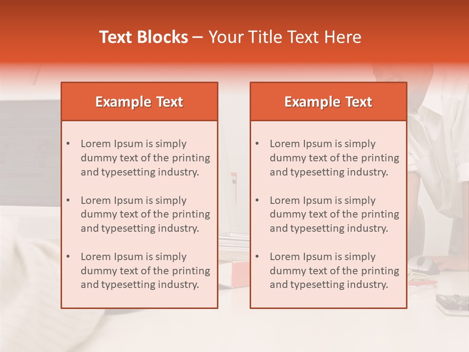 Smiling Colleague Working PowerPoint Template