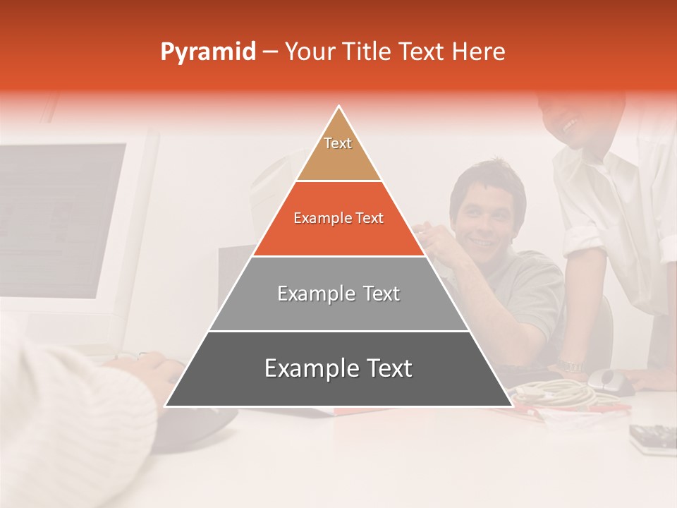 Smiling Colleague Working PowerPoint Template