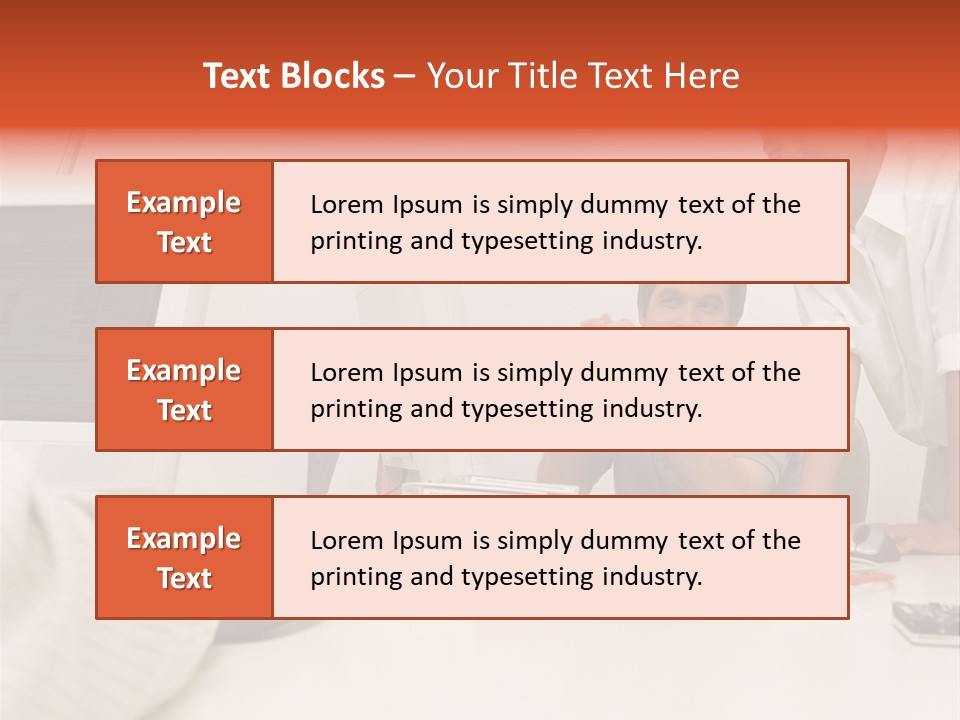 Smiling Colleague Working PowerPoint Template