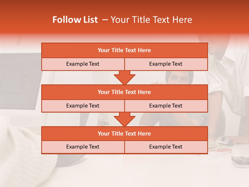 Smiling Colleague Working PowerPoint Template