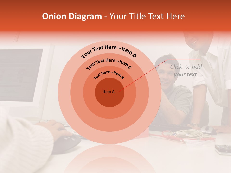 Smiling Colleague Working PowerPoint Template