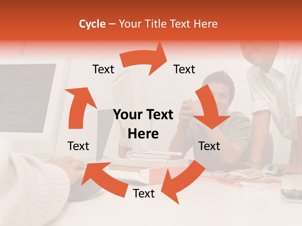 Smiling Colleague Working PowerPoint Template