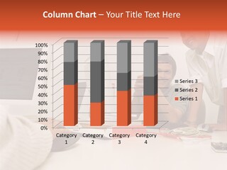 Smiling Colleague Working PowerPoint Template