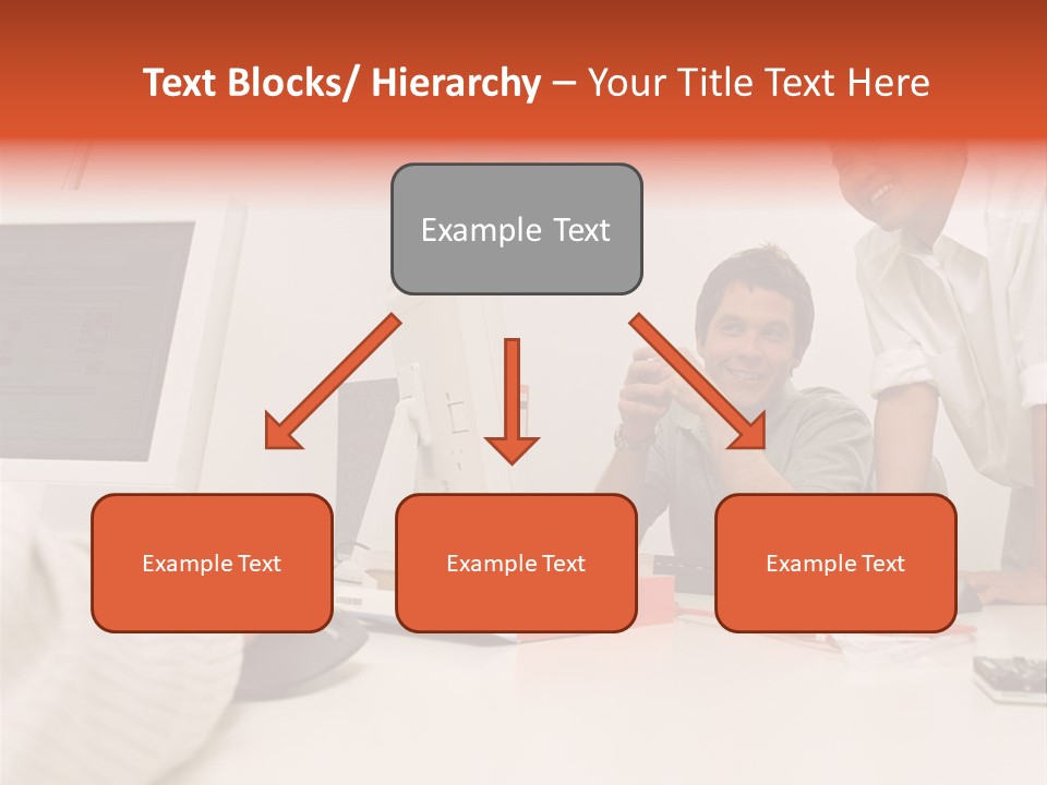 Smiling Colleague Working PowerPoint Template