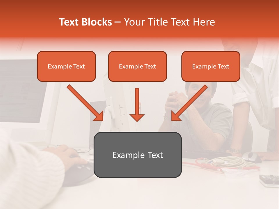 Smiling Colleague Working PowerPoint Template