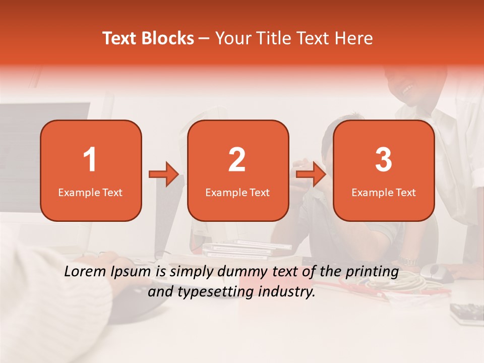 Smiling Colleague Working PowerPoint Template