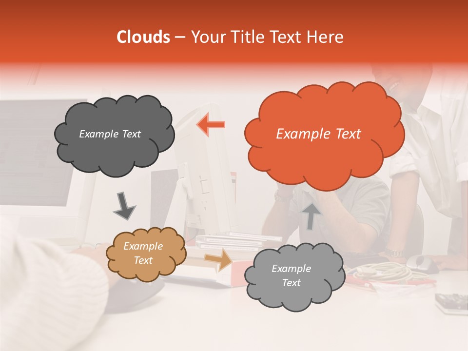 Smiling Colleague Working PowerPoint Template