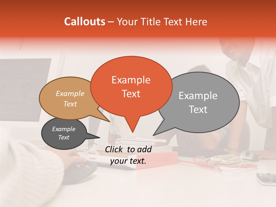 Smiling Colleague Working PowerPoint Template