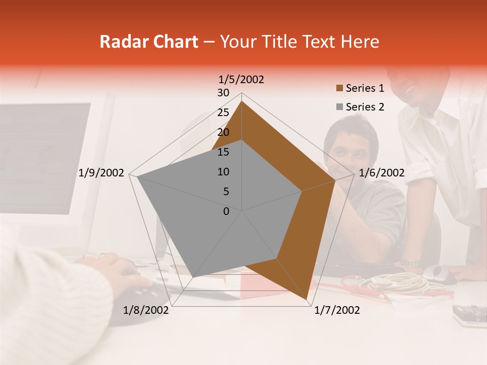 Smiling Colleague Working PowerPoint Template