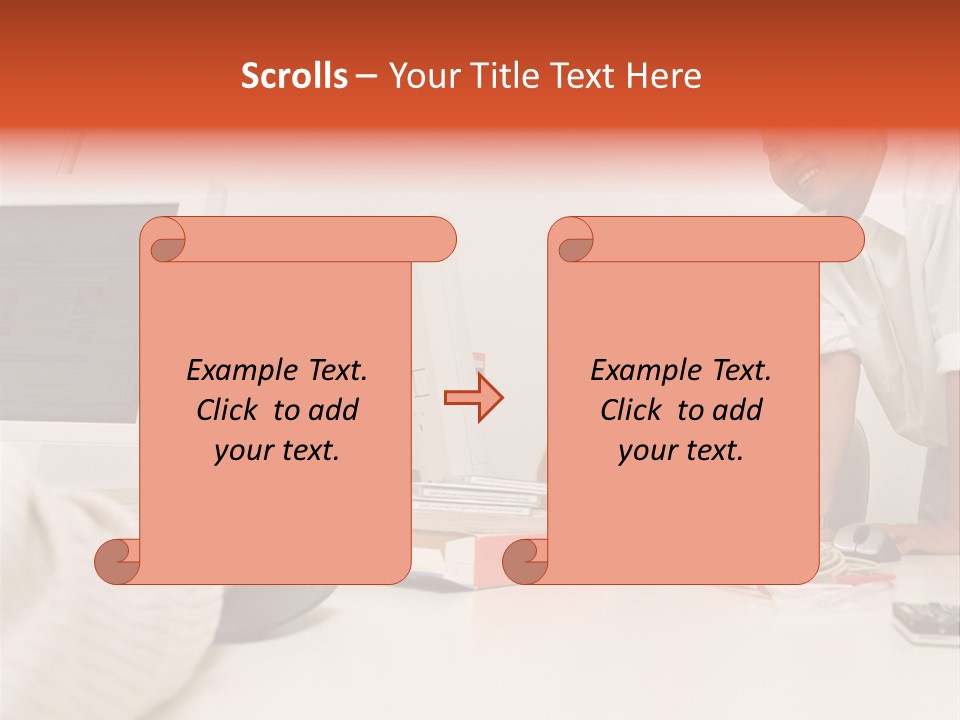 Smiling Colleague Working PowerPoint Template