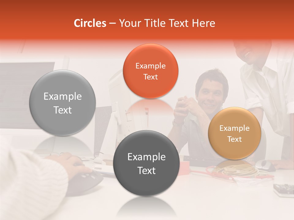 Smiling Colleague Working PowerPoint Template