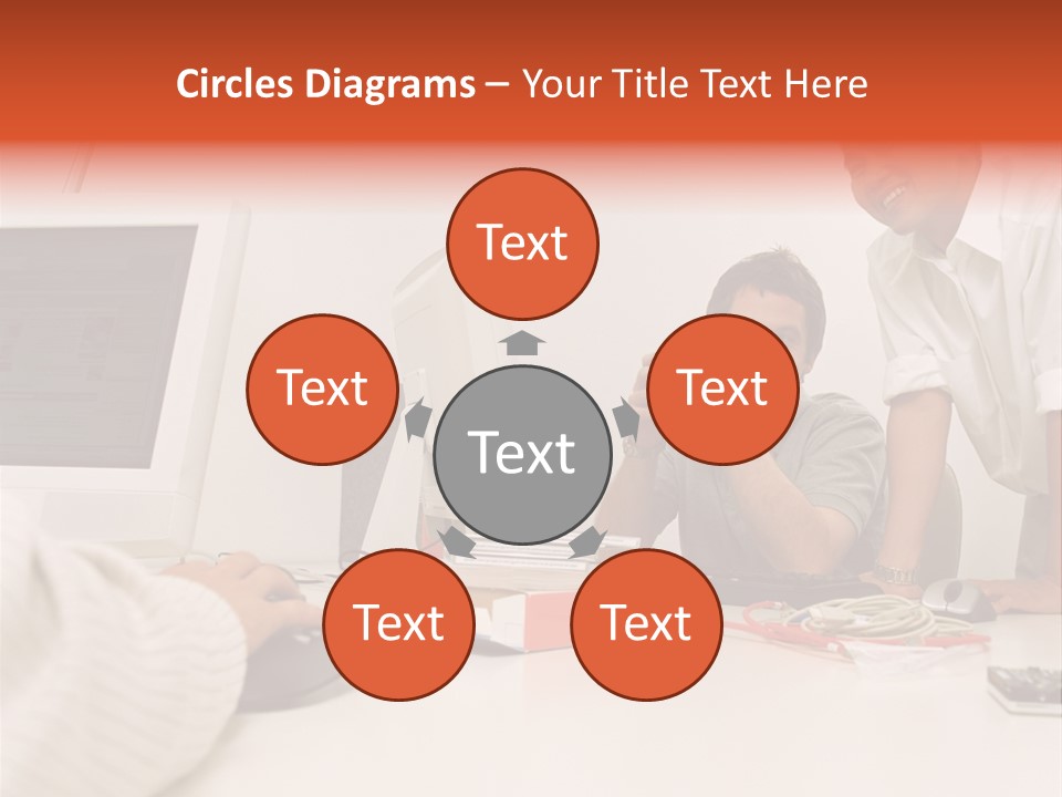 Smiling Colleague Working PowerPoint Template