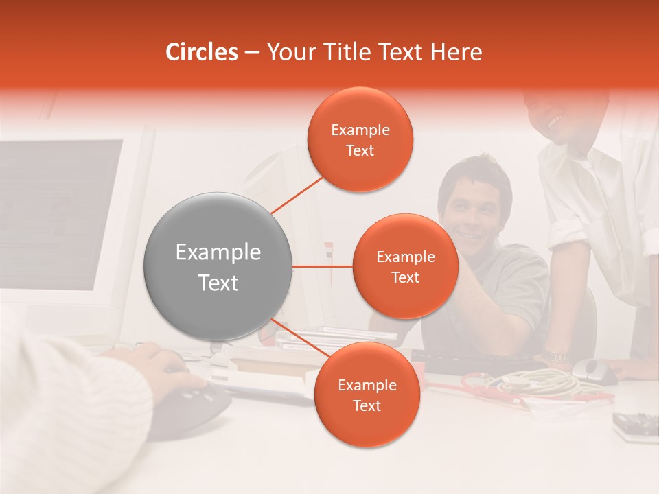 Smiling Colleague Working PowerPoint Template