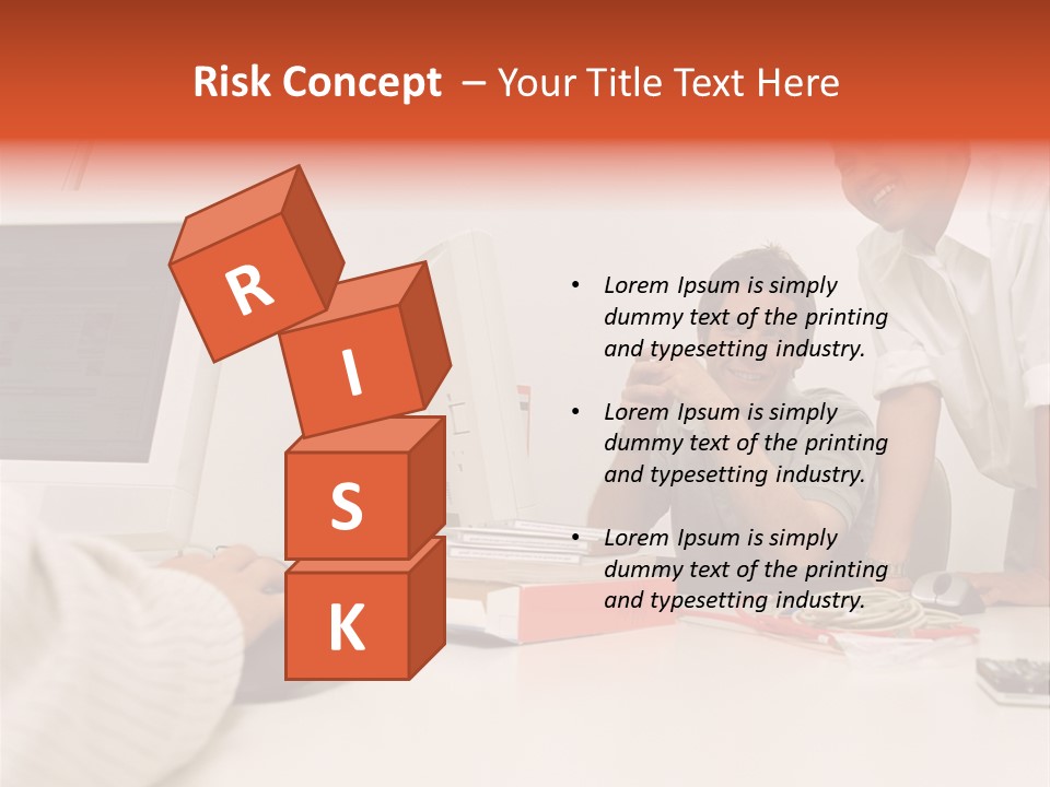 Smiling Colleague Working PowerPoint Template