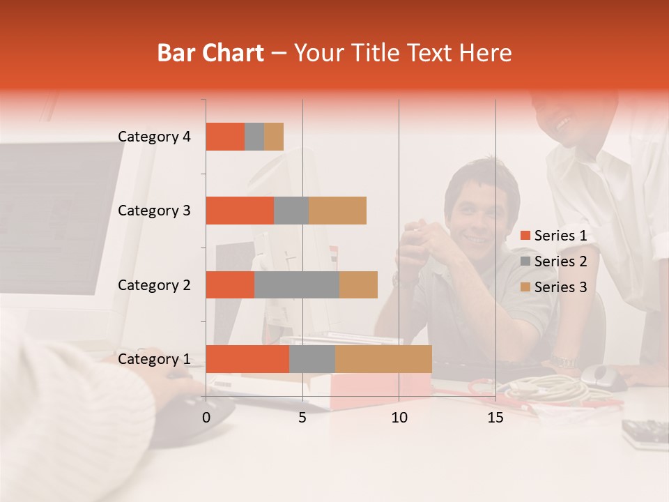 Smiling Colleague Working PowerPoint Template