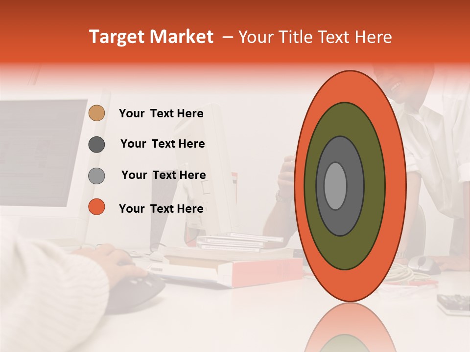 Smiling Colleague Working PowerPoint Template
